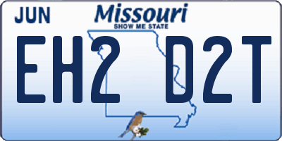 MO license plate EH2D2T