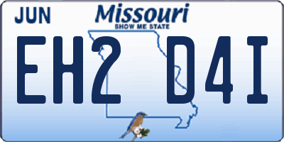 MO license plate EH2D4I