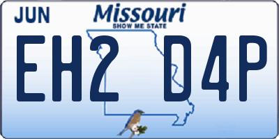MO license plate EH2D4P