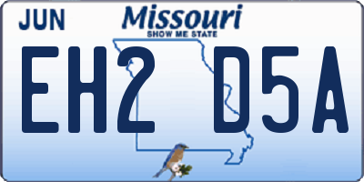 MO license plate EH2D5A
