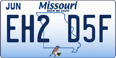 MO license plate EH2D5F