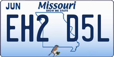 MO license plate EH2D5L