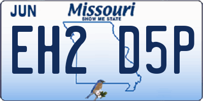 MO license plate EH2D5P