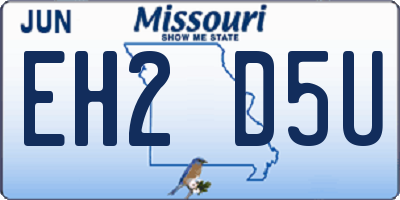 MO license plate EH2D5U