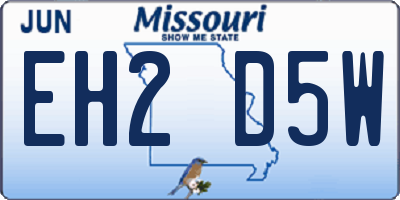 MO license plate EH2D5W
