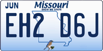 MO license plate EH2D6J