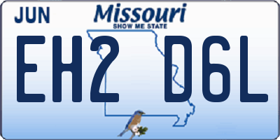 MO license plate EH2D6L