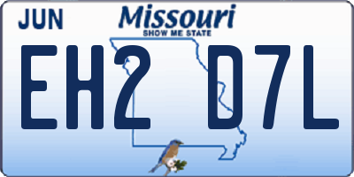 MO license plate EH2D7L