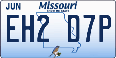 MO license plate EH2D7P