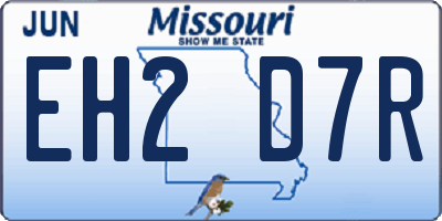 MO license plate EH2D7R
