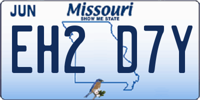 MO license plate EH2D7Y
