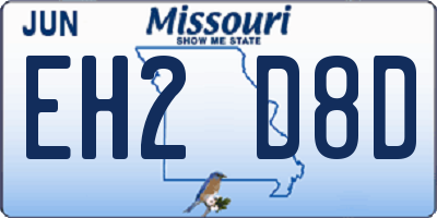 MO license plate EH2D8D