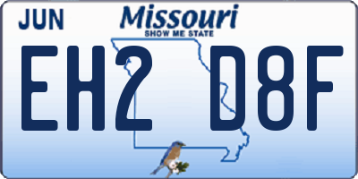 MO license plate EH2D8F