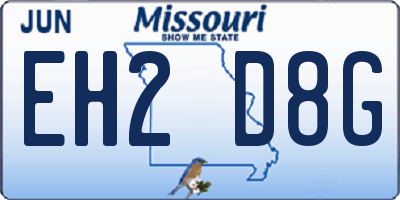 MO license plate EH2D8G