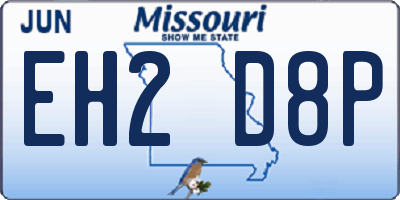 MO license plate EH2D8P