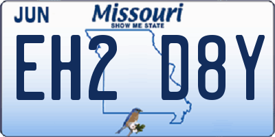 MO license plate EH2D8Y