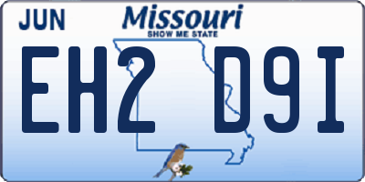 MO license plate EH2D9I