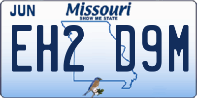 MO license plate EH2D9M