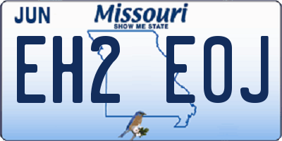 MO license plate EH2E0J