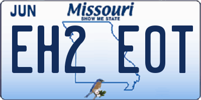 MO license plate EH2E0T