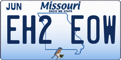 MO license plate EH2E0W