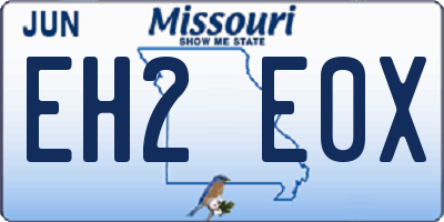 MO license plate EH2E0X