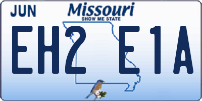 MO license plate EH2E1A