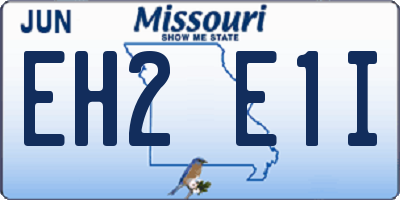 MO license plate EH2E1I