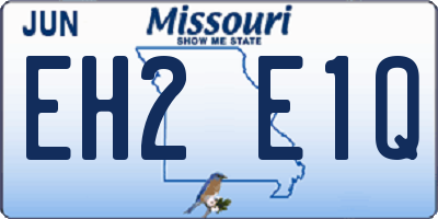 MO license plate EH2E1Q