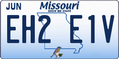 MO license plate EH2E1V