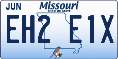 MO license plate EH2E1X