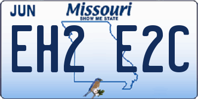 MO license plate EH2E2C