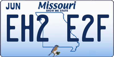 MO license plate EH2E2F