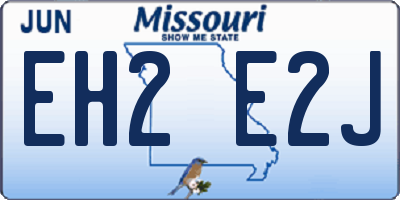 MO license plate EH2E2J