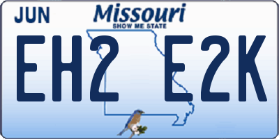 MO license plate EH2E2K
