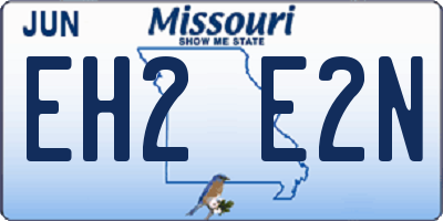 MO license plate EH2E2N