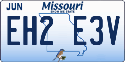 MO license plate EH2E3V