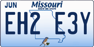 MO license plate EH2E3Y