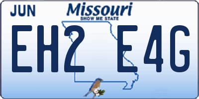 MO license plate EH2E4G