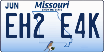 MO license plate EH2E4K