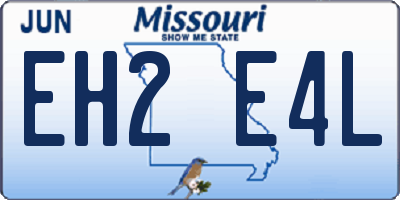 MO license plate EH2E4L