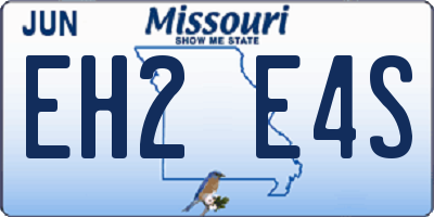 MO license plate EH2E4S