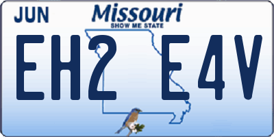 MO license plate EH2E4V