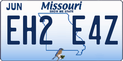 MO license plate EH2E4Z