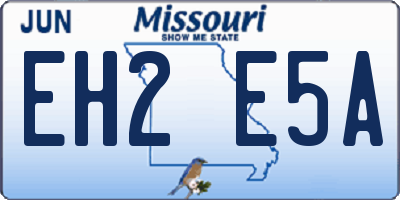 MO license plate EH2E5A
