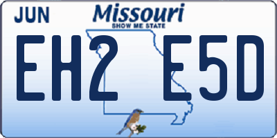 MO license plate EH2E5D