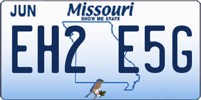 MO license plate EH2E5G