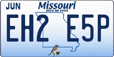 MO license plate EH2E5P