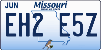 MO license plate EH2E5Z
