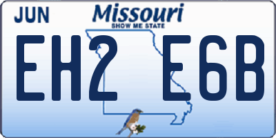 MO license plate EH2E6B